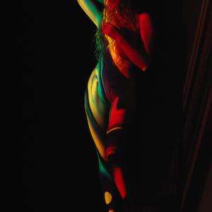 Shadowplay Alaina Wulf Chad Johnson 9 Boudoir Photography in a Colorful Light Setting