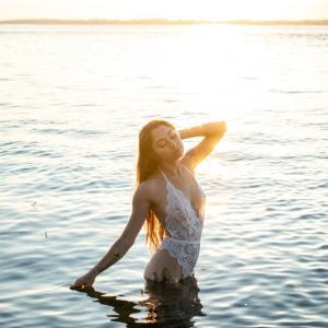 Beach Sunrise With Miss B.- Andrew Jordan