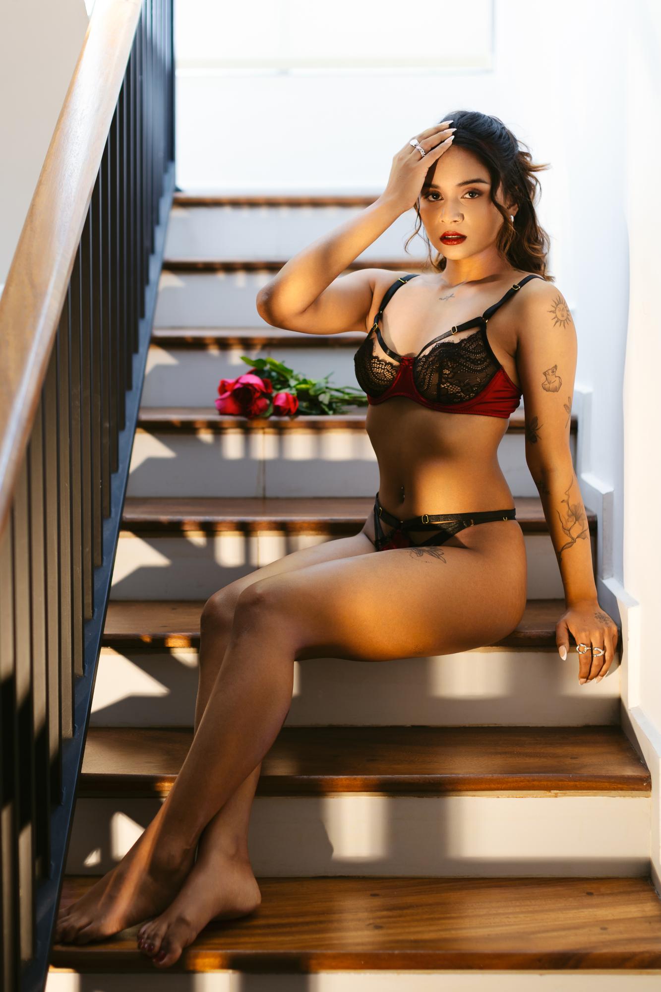 Sensuous Yoma In Red Lingerie - Sensuous Darkroom & Yoma Perera Image 2