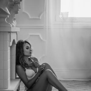 White Morning Gulnara Babich Olga Gubkina 3 361leni Boudoir Poses with Curtains